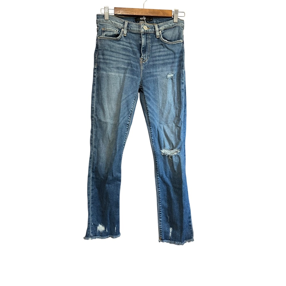 Hudson Jeans Nico Mid Rise‎ Ankle Bootcut Distressed Raw Hem Size 27